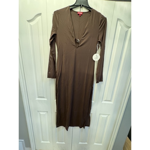staud cleo dress In Chocolate. Long Steve NWT Sz Large Swimsuit Cover - Picture 4 of 10